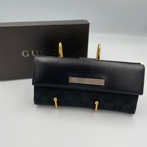 Gucci Black Vintage Black Long Wallet